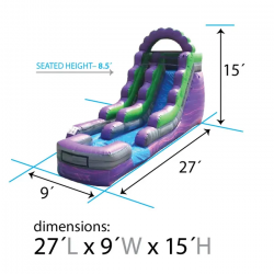 15 foot purple marble inflatable water slide dimensions2.jpg 1712687091 15' Purple Marble Waterslide